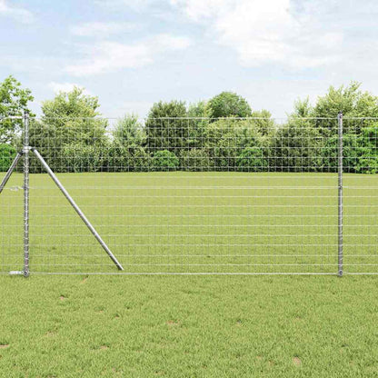 vidaXL Zaun mit Pfosten Silber 1,2 x 10 m Stahl und PVC