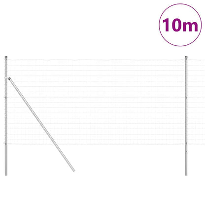 vidaXL Zaun mit Pfosten Silber 1,2 x 10 m Stahl und PVC