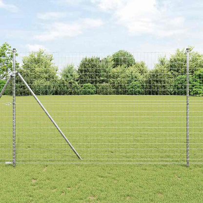vidaXL Zaun mit Pfosten Silber 1,5 x 10 m Stahl und PVC