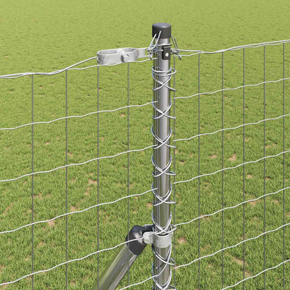 vidaXL Zaun mit Pfosten Silber 1,6 x 10 m Stahl und PVC