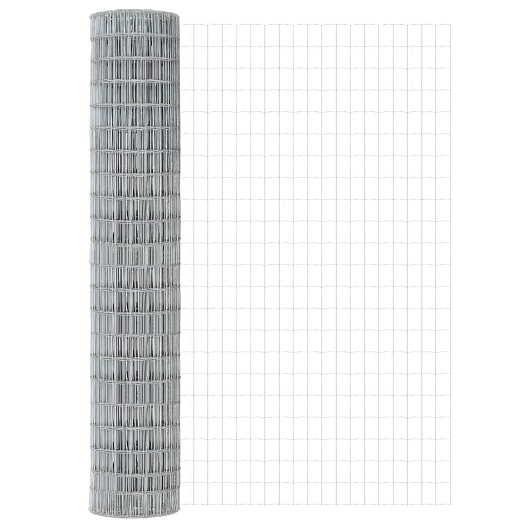 vidaXL Zaun mit Pfosten Silber 1,6 x 10 m Stahl und PVC