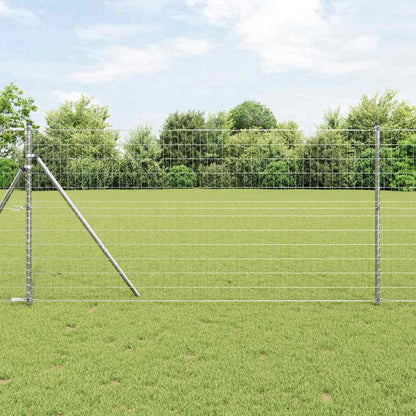 vidaXL Zaun mit Pfosten Silber 1,4 x 10 m Stahl und PVC