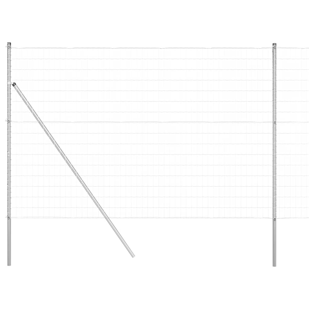 Zaun mit Pfosten Silber 1,5 x 10 m Stahl und PVC