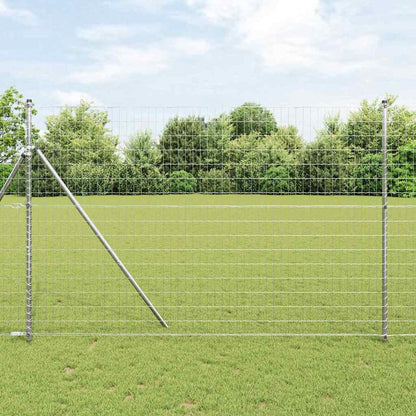 vidaXL Zaun mit Pfosten Silber 1,6 x 10 m Stahl und PVC