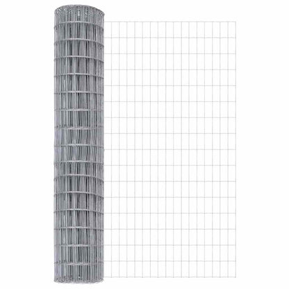 vidaXL Zaun mit Pfosten Silber 1,6 x 10 m Stahl und PVC