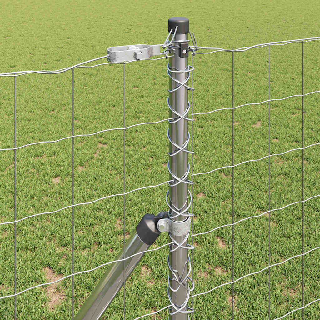 vidaXL Zaun mit Pfosten Silber 1 x 10 m Stahl und PVC