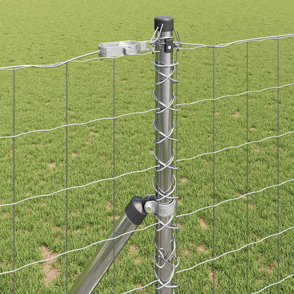 vidaXL Zaun mit Pfosten Silber 1 x 10 m Stahl und PVC