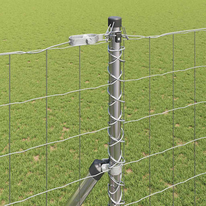 vidaXL Zaun mit Pfosten Silber 1,5 x 10 m Stahl und PVC