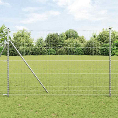 vidaXL Zaun mit Pfosten Silber 1,5 x 10 m Stahl und PVC