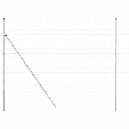 vidaXL Zaun mit Pfosten Silber 1,5 x 10 m Stahl und PVC