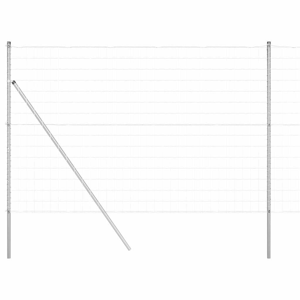 Zaun mit Pfosten Silber 1,6 x 10 m Stahl und PVC