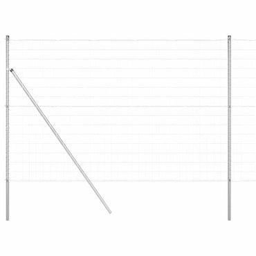 vidaXL Zaun mit Pfosten Silber 1,6 x 10 m Stahl und PVC