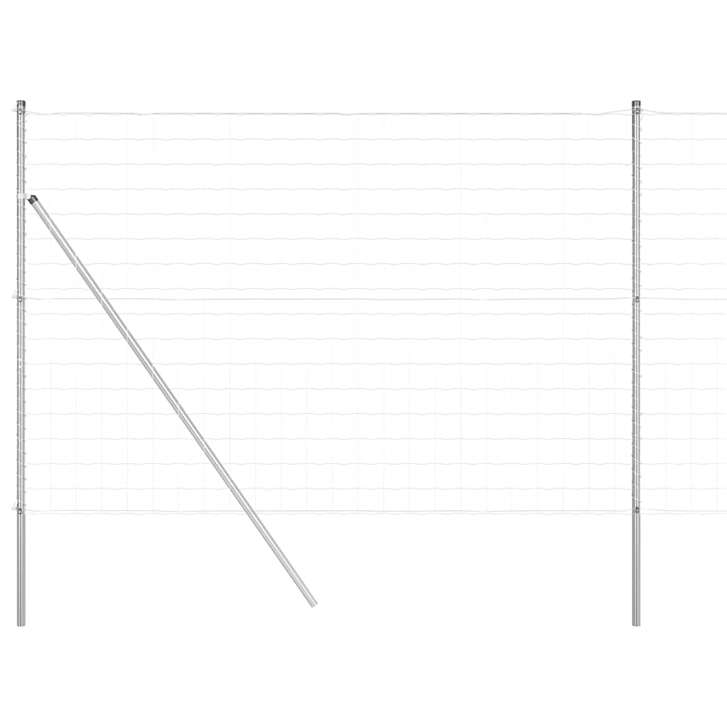 Zaun mit Pfosten Silber 1,5 x 10 m Stahl und PVC