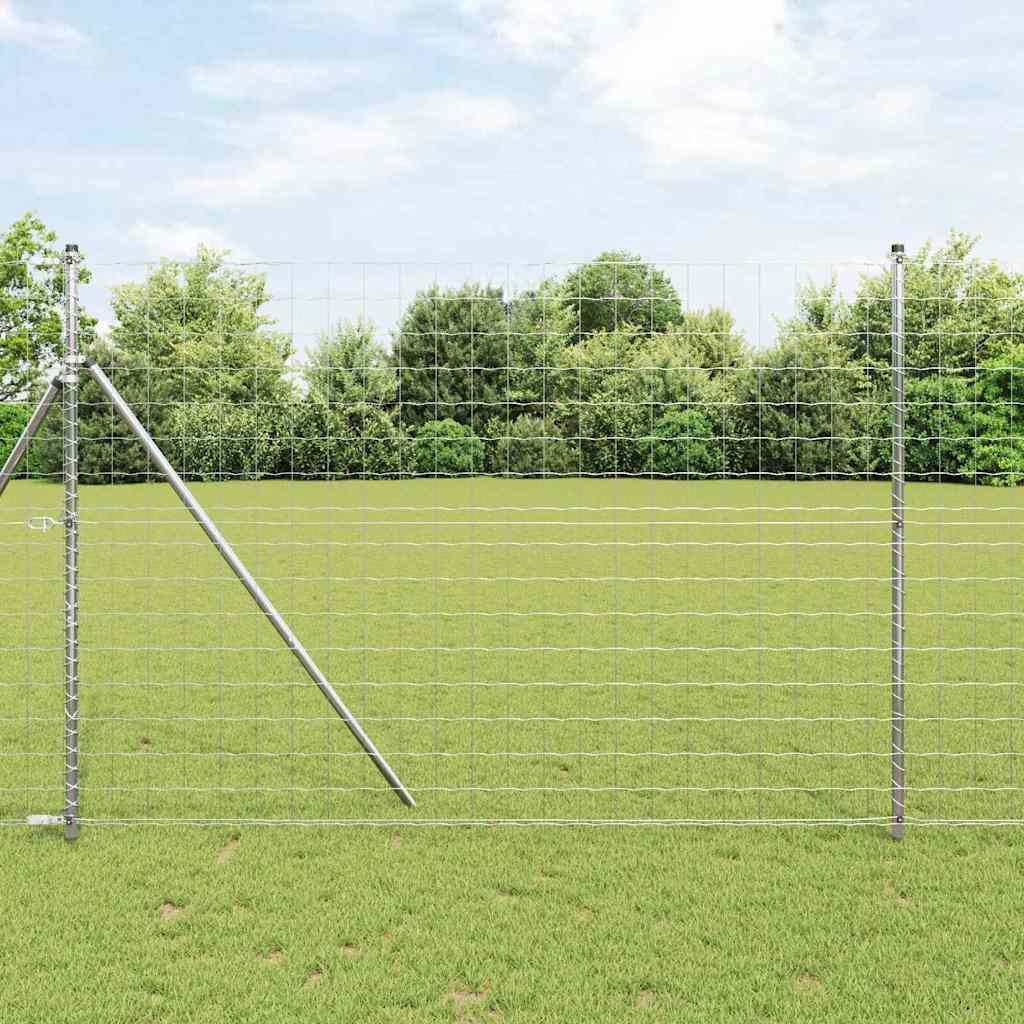 vidaXL Zaun mit Pfosten Silber 1,6 x 10 m Stahl und PVC