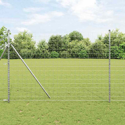 vidaXL Zaun mit Pfosten Silber 1,6 x 10 m Stahl und PVC
