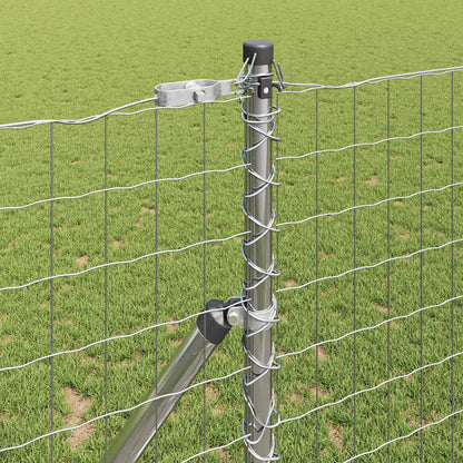 vidaXL Zaun mit Pfosten Silber 1 x 25 m Stahl und PVC