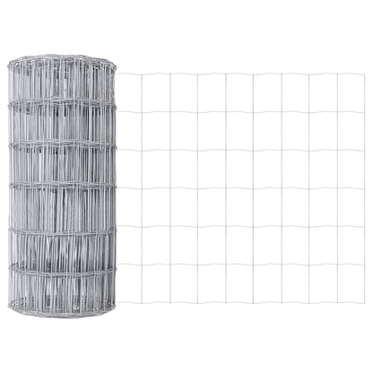 Zaun mit Pfosten Silber 0,4 x 25 m Stahl und PVC