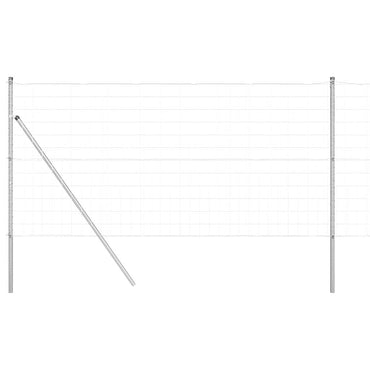 vidaXL Zaun mit Pfosten Silber 1 x 25 m Stahl und PVC