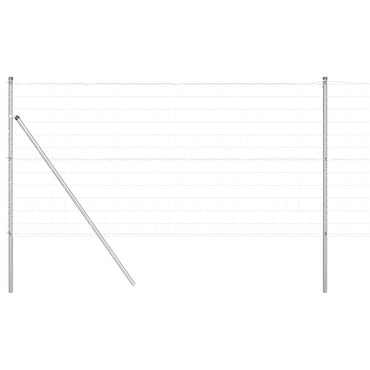 vidaXL Zaun mit Pfosten Silber 1 x 25 m Stahl und PVC