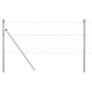 vidaXL Zaun mit Pfosten Silber 0,4 x 50 m Stahl und PVC