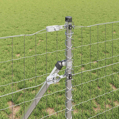 vidaXL Zaun mit Pfosten Silber 0,4 x 50 m Stahl und PVC