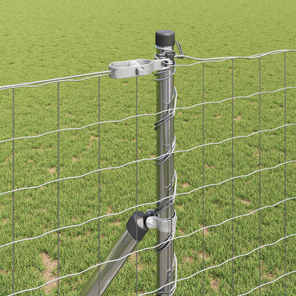 Zaun mit Pfosten Silber 1,4 x 10 m Stahl und PVC