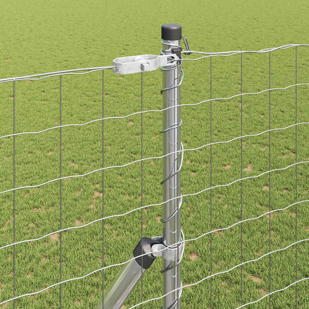 vidaXL Zaun mit Pfosten Silber 1,5 x 10 m Stahl und PVC