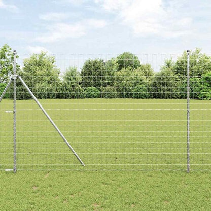 vidaXL Zaun mit Pfosten Silber 1,5 x 10 m Stahl und PVC