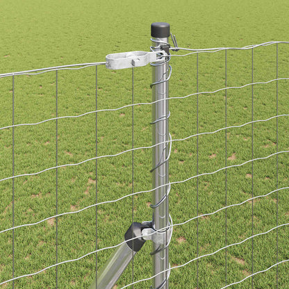 vidaXL Zaun mit Pfosten Silber 1,6 x 10 m Stahl und PVC
