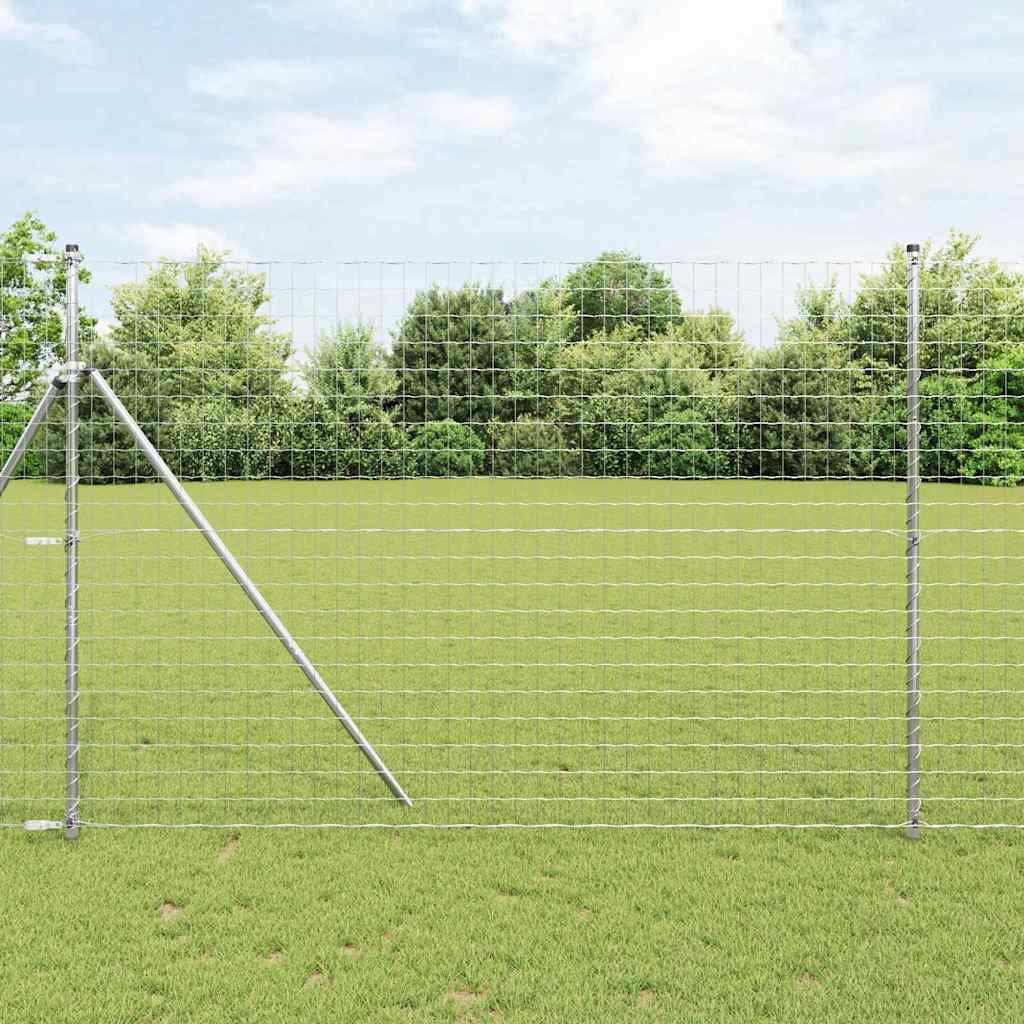 vidaXL Zaun mit Pfosten Silber 1,6 x 10 m Stahl und PVC