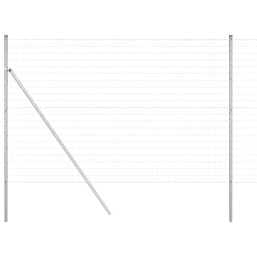 vidaXL Zaun mit Pfosten Silber 1,6 x 10 m Stahl und PVC