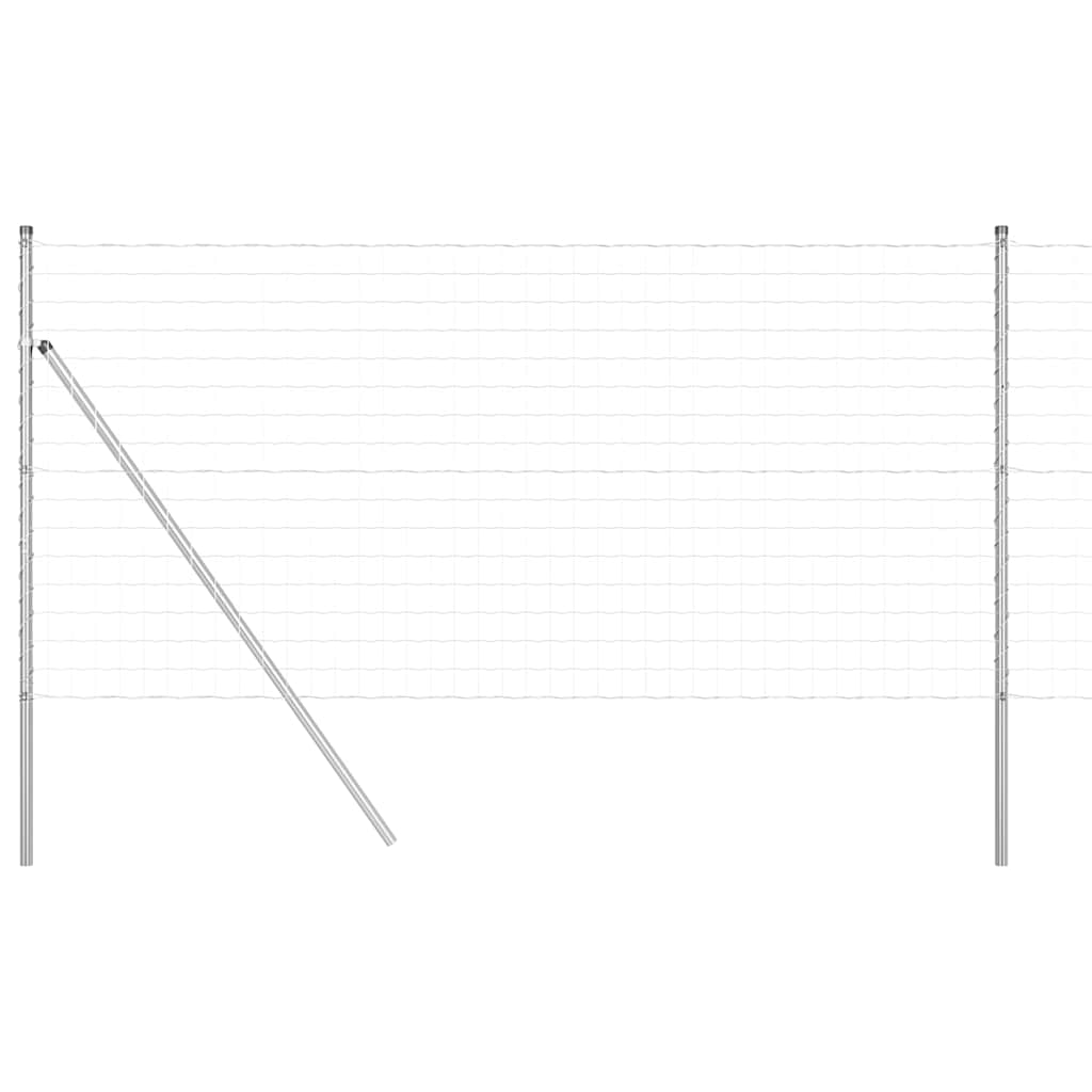 vidaXL Zaun mit Pfosten Silber 1 x 25 m Stahl und PVC
