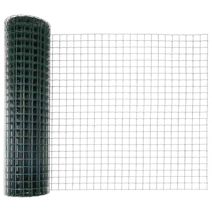 vidaXL Zaun mit Pfosten Grün 1,2 x 10 m Stahl und PVC