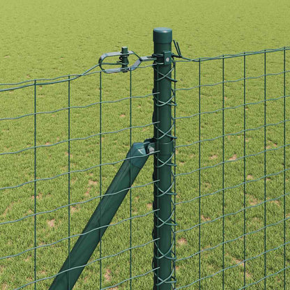vidaXL Zaun mit Pfosten Grün 1,5 x 10 m Stahl und PVC