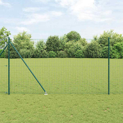 vidaXL Zaun mit Pfosten Grün 1,5 x 10 m Stahl und PVC