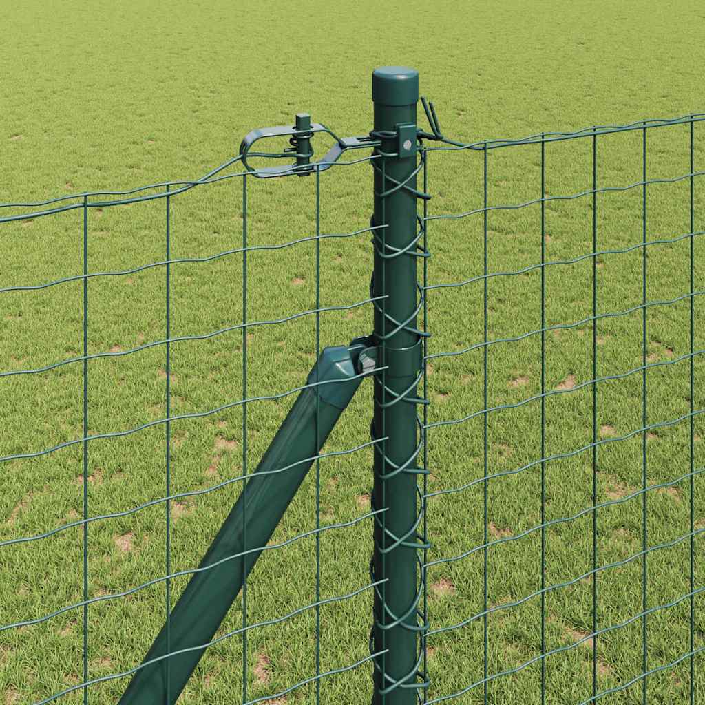 vidaXL Zaun mit Pfosten Grün 1,6 x 10 m Stahl und PVC