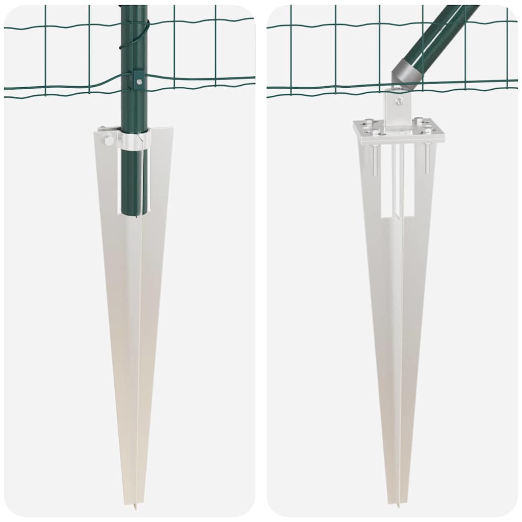 Zaun mit Pfosten Grün 0,6 x 10 m Stahl und PVC