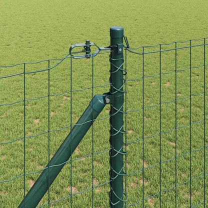 vidaXL Zaun mit Pfosten Grün 1,4 x 10 m Stahl und PVC