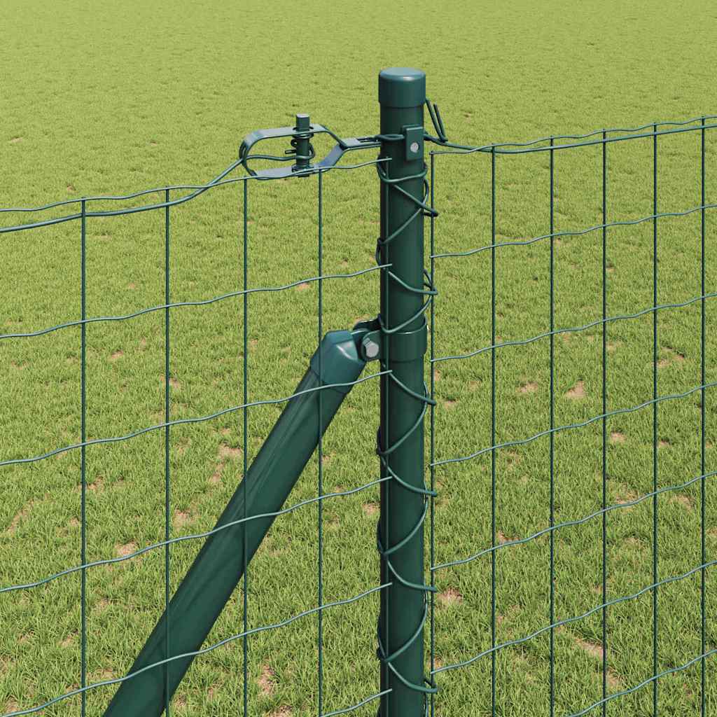 vidaXL Zaun mit Pfosten Grün 1,6 x 10 m Stahl und PVC