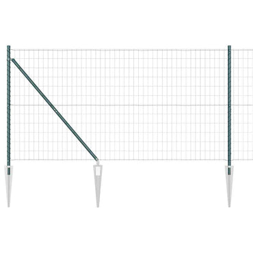 vidaXL Zaun mit Pfosten Grün 1,2 x 10 m Stahl und PVC