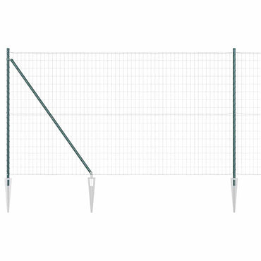 vidaXL Zaun mit Pfosten Grün 1,6 x 10 m Stahl und PVC