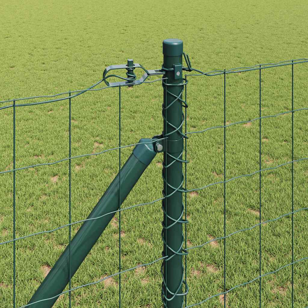 vidaXL Zaun mit Pfosten Grün 1 x 10 m Stahl und PVC