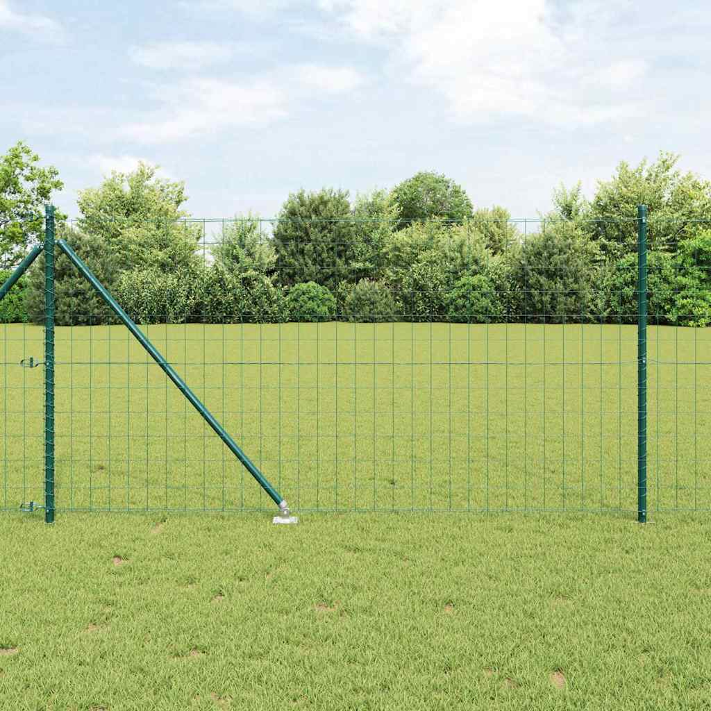vidaXL Zaun mit Pfosten Grün 1 x 10 m Stahl und PVC