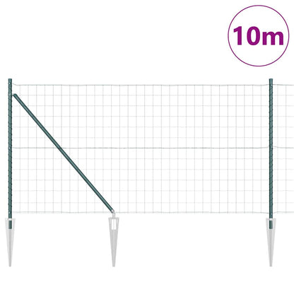vidaXL Zaun mit Pfosten Grün 1 x 10 m Stahl und PVC