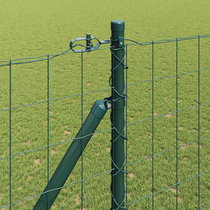 vidaXL Zaun mit Pfosten Grün 1,5 x 10 m Stahl und PVC