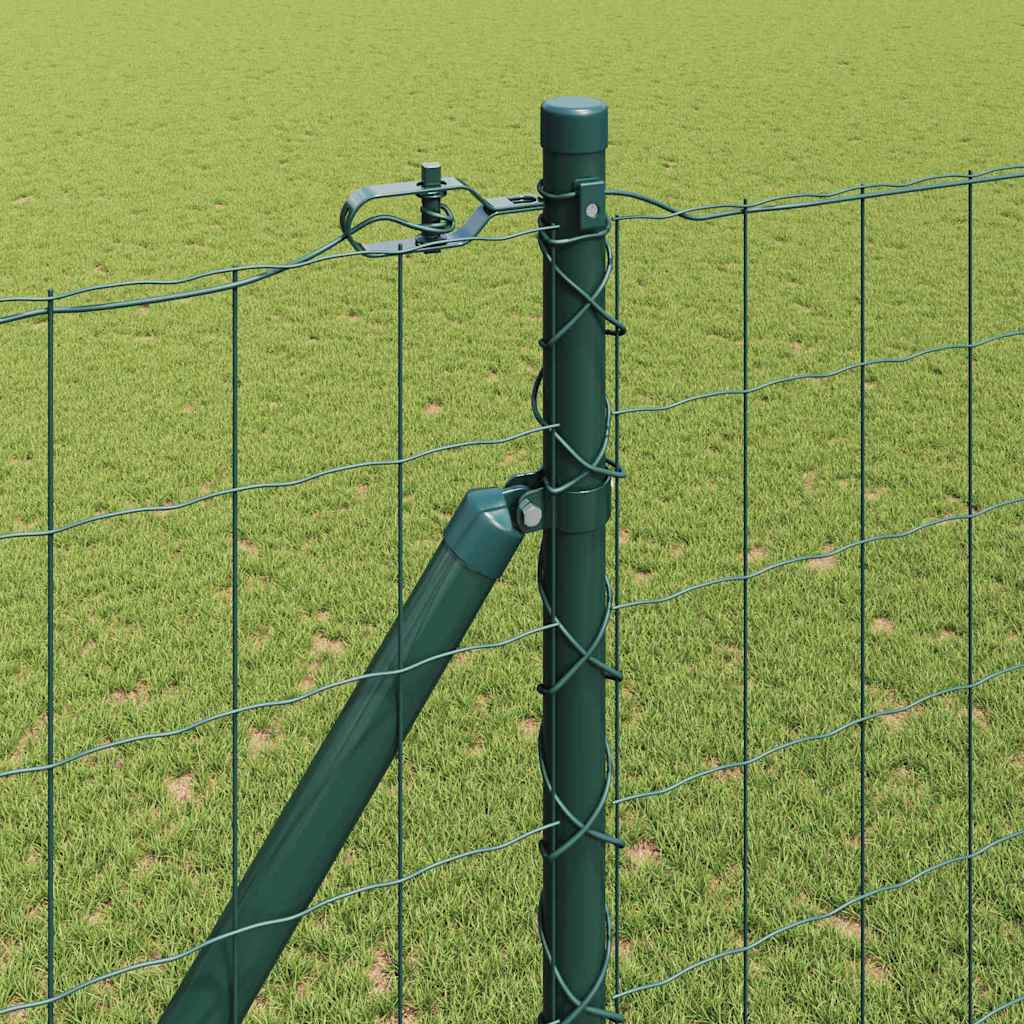 vidaXL Zaun mit Pfosten Grün 1,6 x 10 m Stahl und PVC