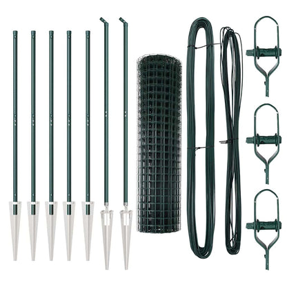 Zaun mit Pfosten Grün 1 x 10 m Stahl