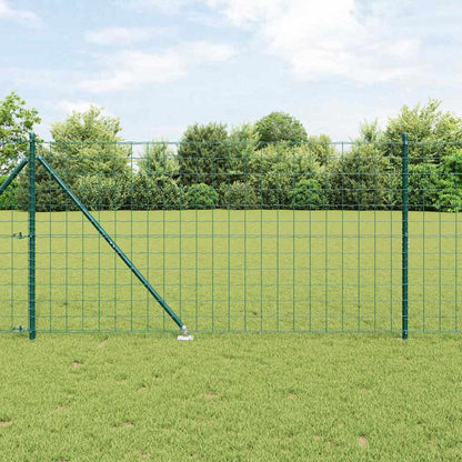 vidaXL Zaun mit Pfosten Grün 1,4 x 10 m Stahl und PVC