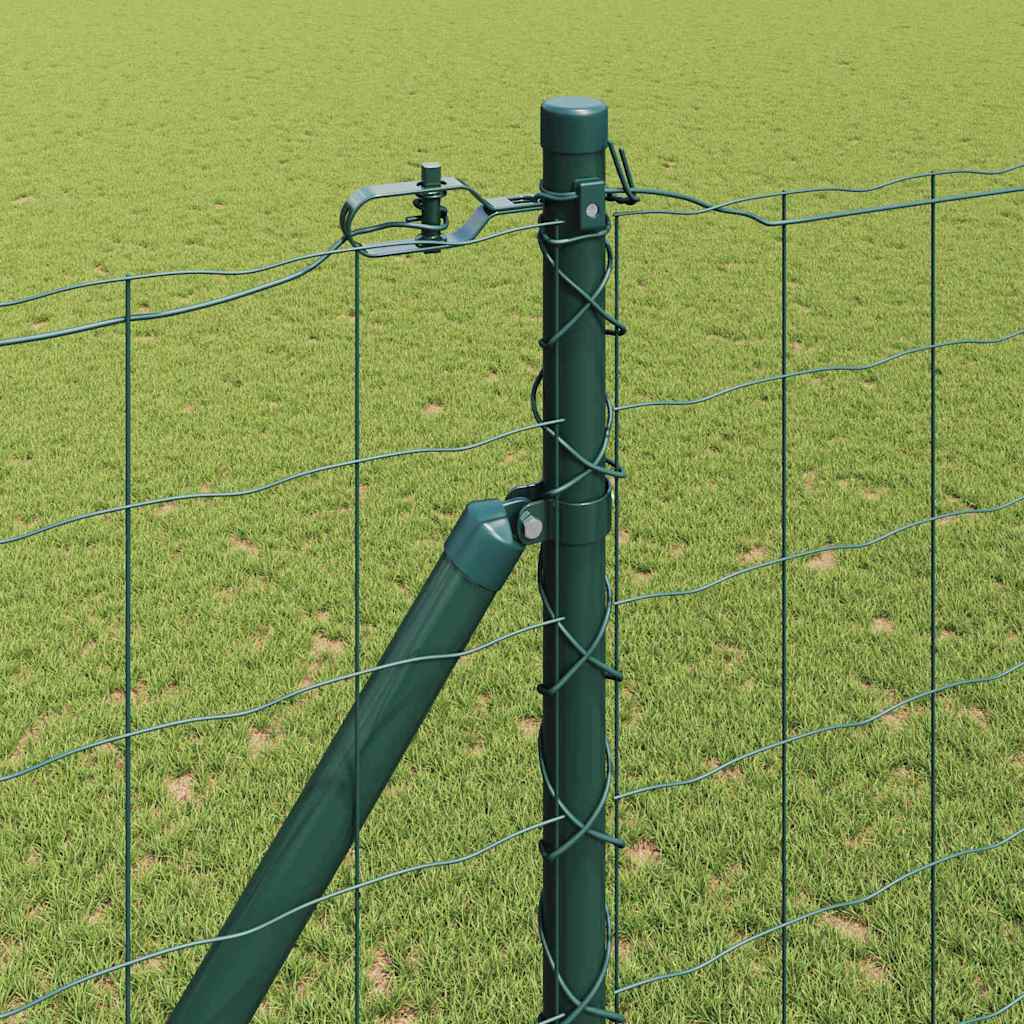 vidaXL Zaun mit Pfosten Grün 1,5 x 10 m Stahl