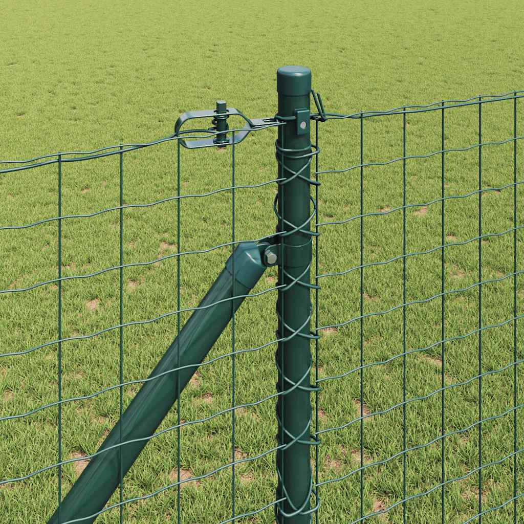 vidaXL Zaun mit Pfosten Grün 1 x 25 m Stahl und PVC